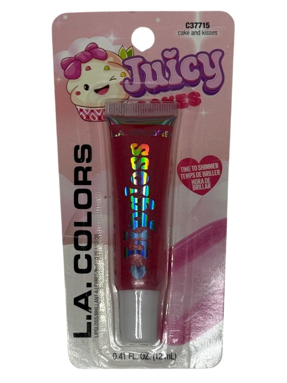 LA Colors Juicy Lip Gloss Cake & Kisses Shimmer Lip Gloss 0.4 oz New